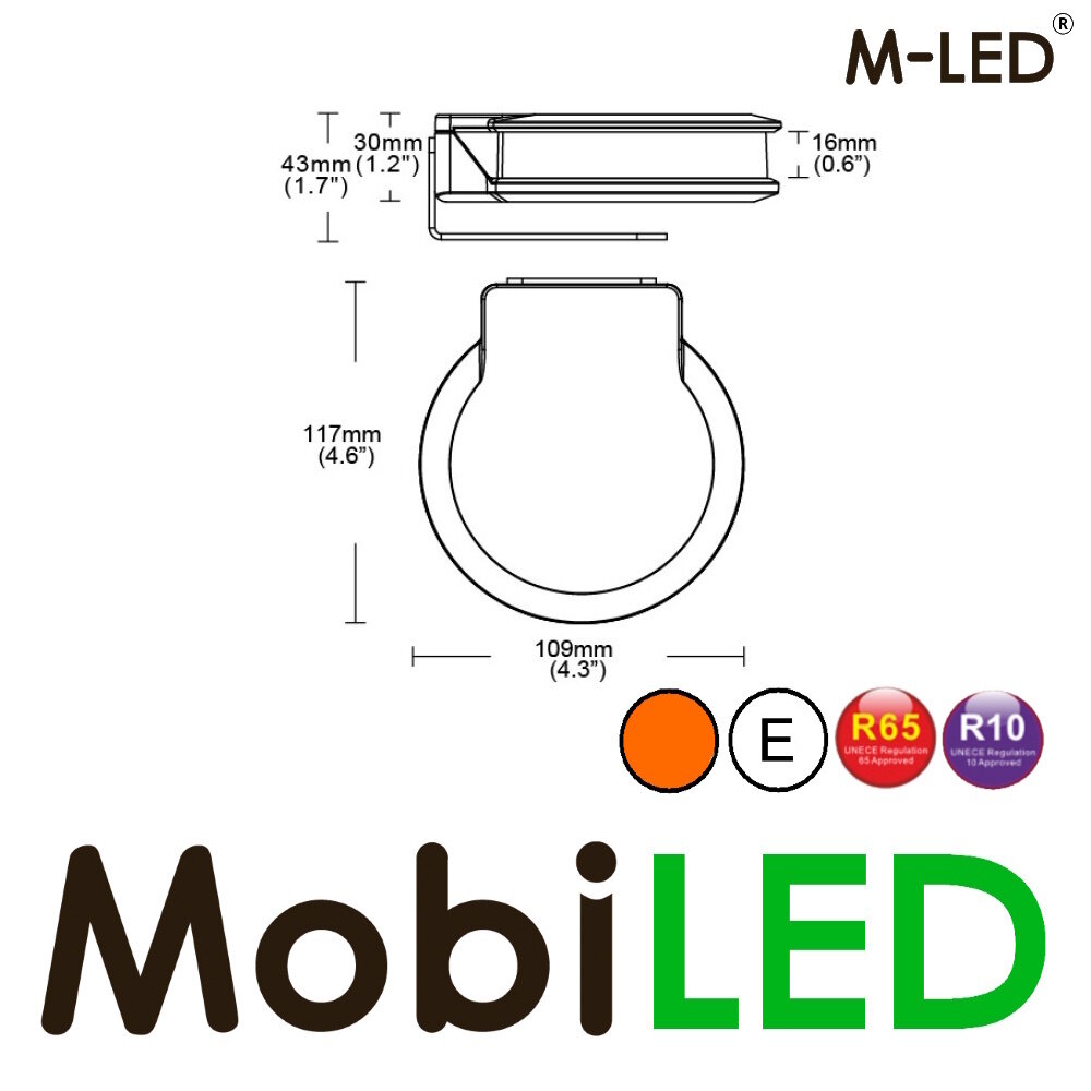 M-LED M-LED Lampe flash 270 degrés design ultra-plat E-marque