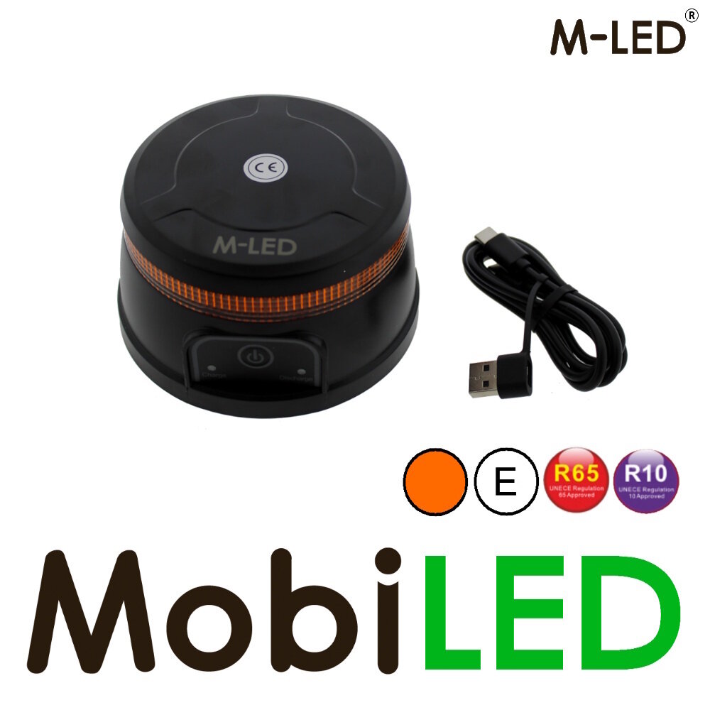 M-LED M-LED Zwaailamp / flitslamp magneet oplaadbaar 12-24V E-keur