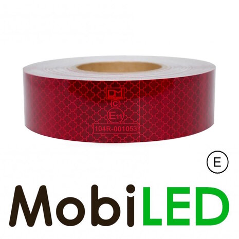Rouleau 50m Ruban réfléchissant Rouge E-marque Rouleau 50m Ruban réfléchissant Rouge E-marque