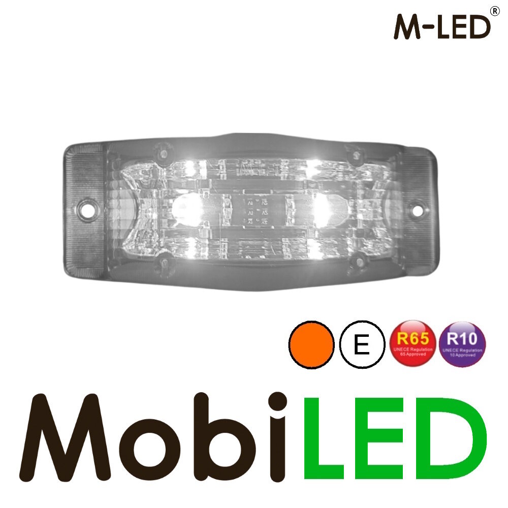 M-LED M-LED Aero Twin double burner amber/white positionlicht and flasher clear lens M-LED M-LED Aero Twin double burner amber/white positionlicht and flasher clear lens