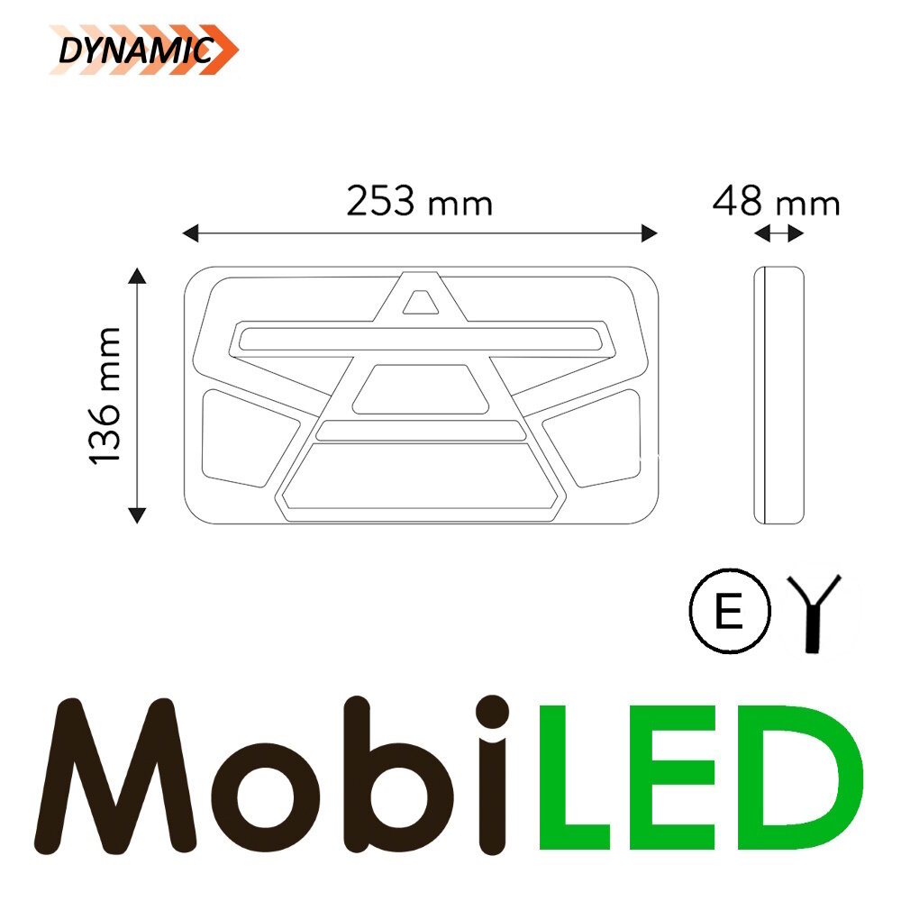 Achterlicht 5 functies dynamisch links NEON look Achterlicht 5 functies dynamisch links NEON look