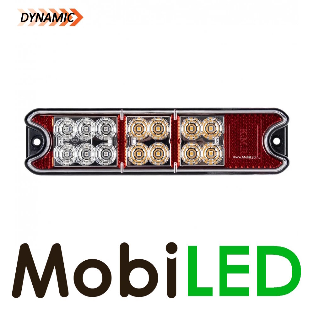 Rear light 12-24 volts 3 functions dynamic E-mark
