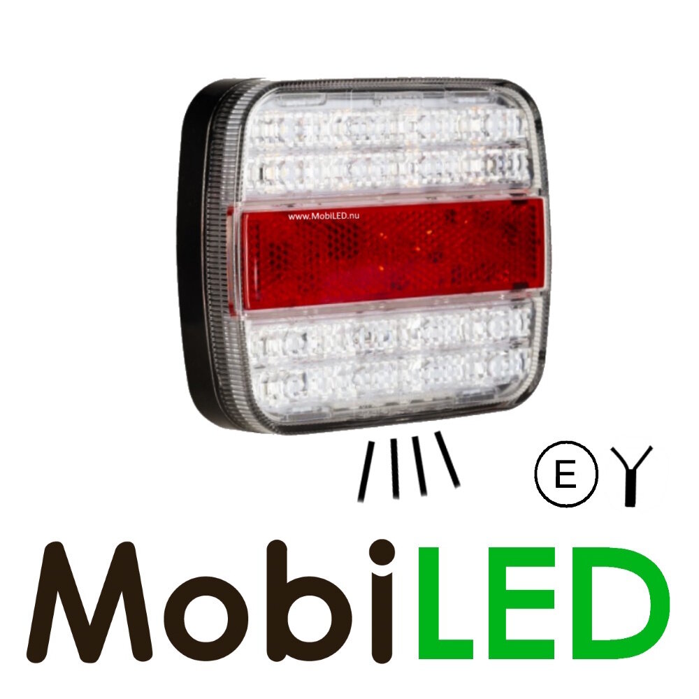Rear light white 12-24 volts 4 functions E-mark Rear light white 12-24 volts 4 functions E-mark