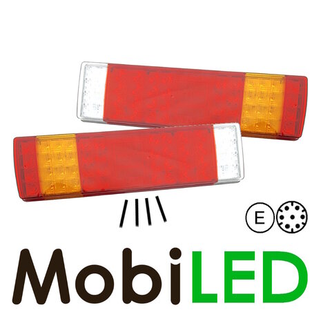 Ensemble feux arrière 5 functions + éclairage de plaque E-marque avec connecteur 7 broches Ensemble feux arrière 5 functions + éclairage de plaque E-marque avec connecteur 7 broches