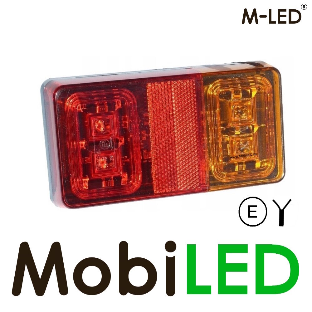M-LED Achterlicht 16 leds 12-24 volt 3 functies E-keur kabel van 1,5m