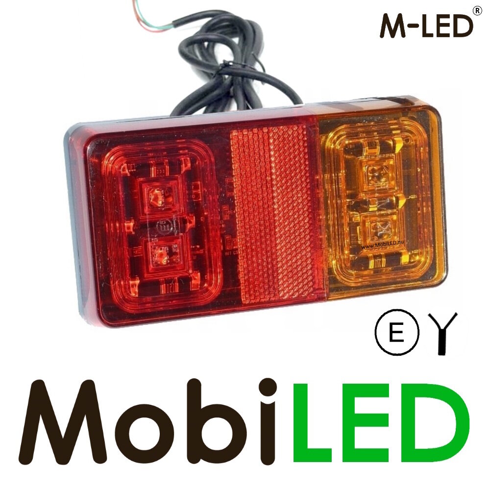 M-LED Achterlicht 16 leds 12-24 volt 3 functies E-keur kabel van 1,5m