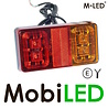 M-LED Achterlicht 16 leds 12-24 volt 3 functies E-keur kabel van 1,5m