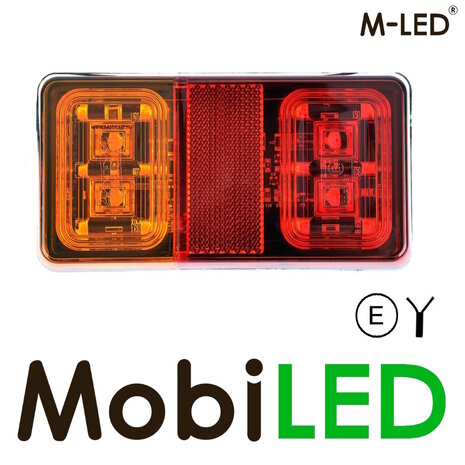M-LED Achterlicht 16 leds 12-24 volt 3 functies E-keur kabel van 1,5m