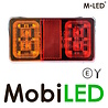 M-LED Achterlicht 16 leds 12-24 volt 3 functies E-keur kabel van 1,5m