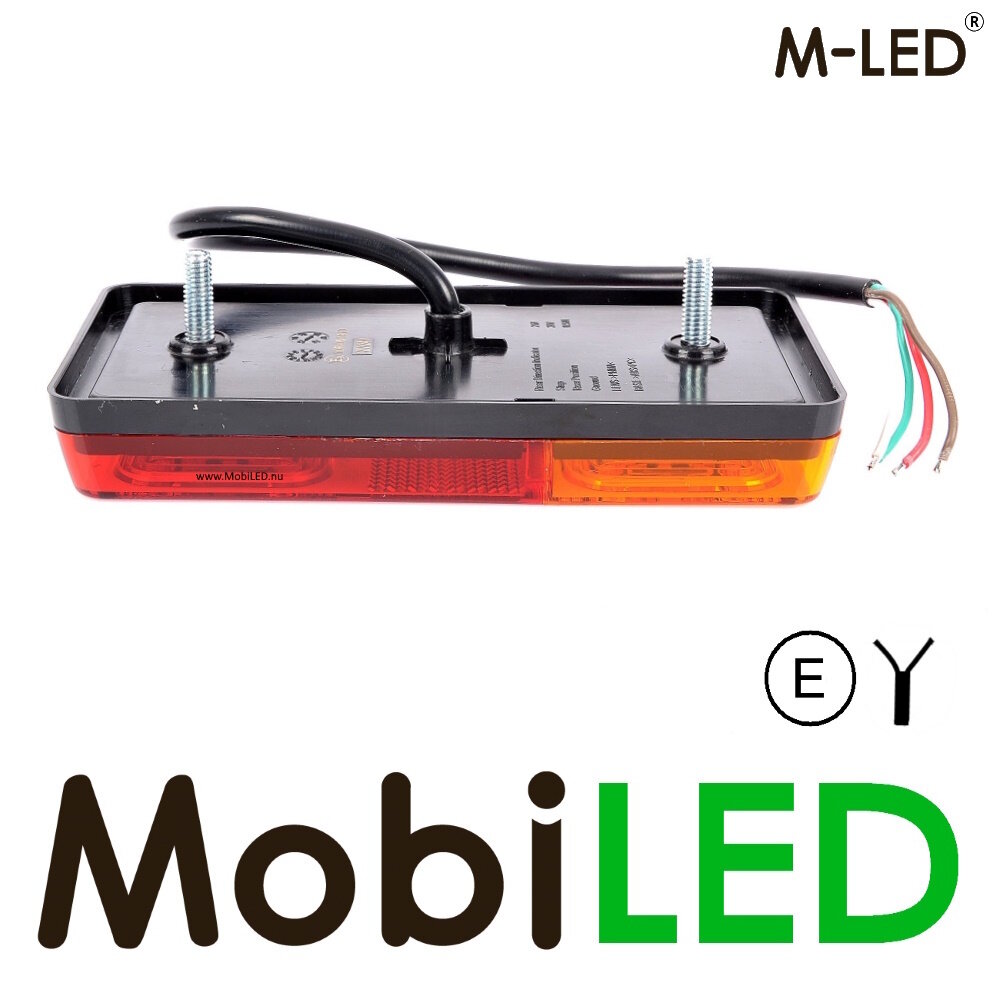 M-LED Achterlicht 16 leds 12-24 volt 3 functies E-keur kabel van 1,5m