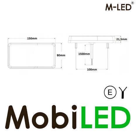 M-LED Achterlicht 16 leds 12-24 volt 3 functies E-keur kabel van 1,5m