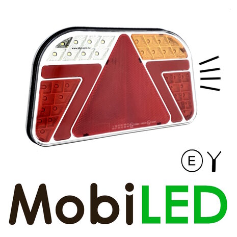 Set Aanhanger achterlichten LED NEON look 5 functies + kentekenverlichting E-keur Set Aanhanger achterlichten LED NEON look 5 functies + kentekenverlichting E-keur
