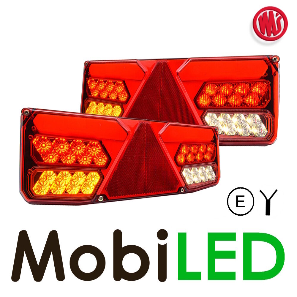 WAS WAS Ensemble NEON look Feux arrière triangle 5 fonctions E-marque WAS WAS Ensemble NEON look Feux arrière triangle 5 fonctions E-marque