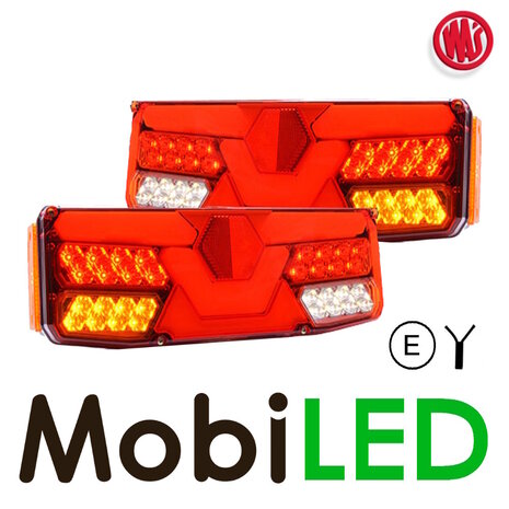 WAS WAS Set NEON look rear lights hexagon 5 functions E-mark WAS WAS Set NEON look rear lights hexagon 5 functions E-mark
