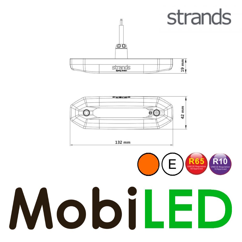 Strands Strands FOR9T Aura positie- en flitslicht amber dark look E-keur Strands Strands FOR9T Aura positie- en flitslicht amber dark look E-keur