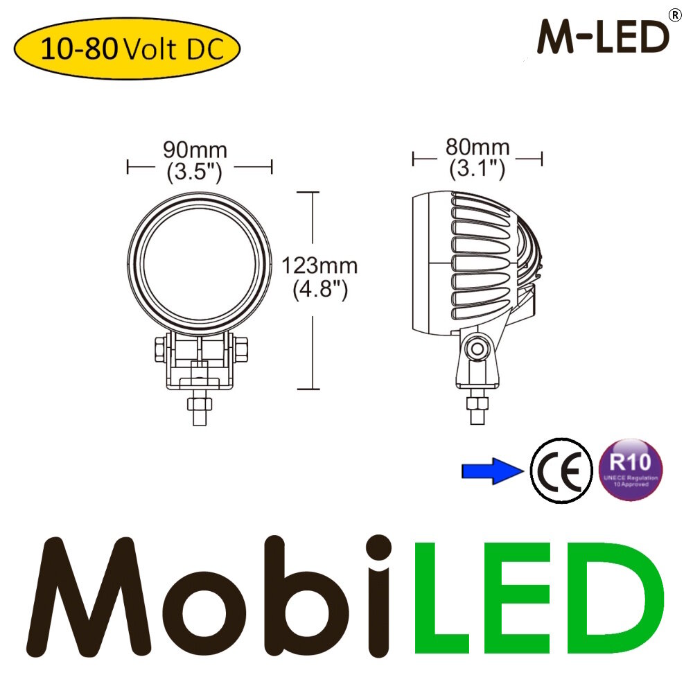 M-LED M-LED Blue spot Arrow Lumière de sécurité 10-80 volts E-marque M-LED M-LED Blue spot Arrow Lumière de sécurité 10-80 volts E-marque