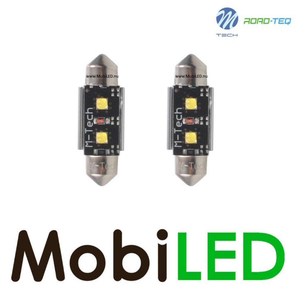 M-Tech M-TECH Blister Platinum LB814W-01B - C5W 41mm, 12V 2xHP LED, CANBUS, Wit