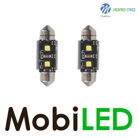 M-Tech M-TECH Blister Platinum LB814W-01B - C5W 41mm, 12V 2xHP LED, CANBUS, Wit