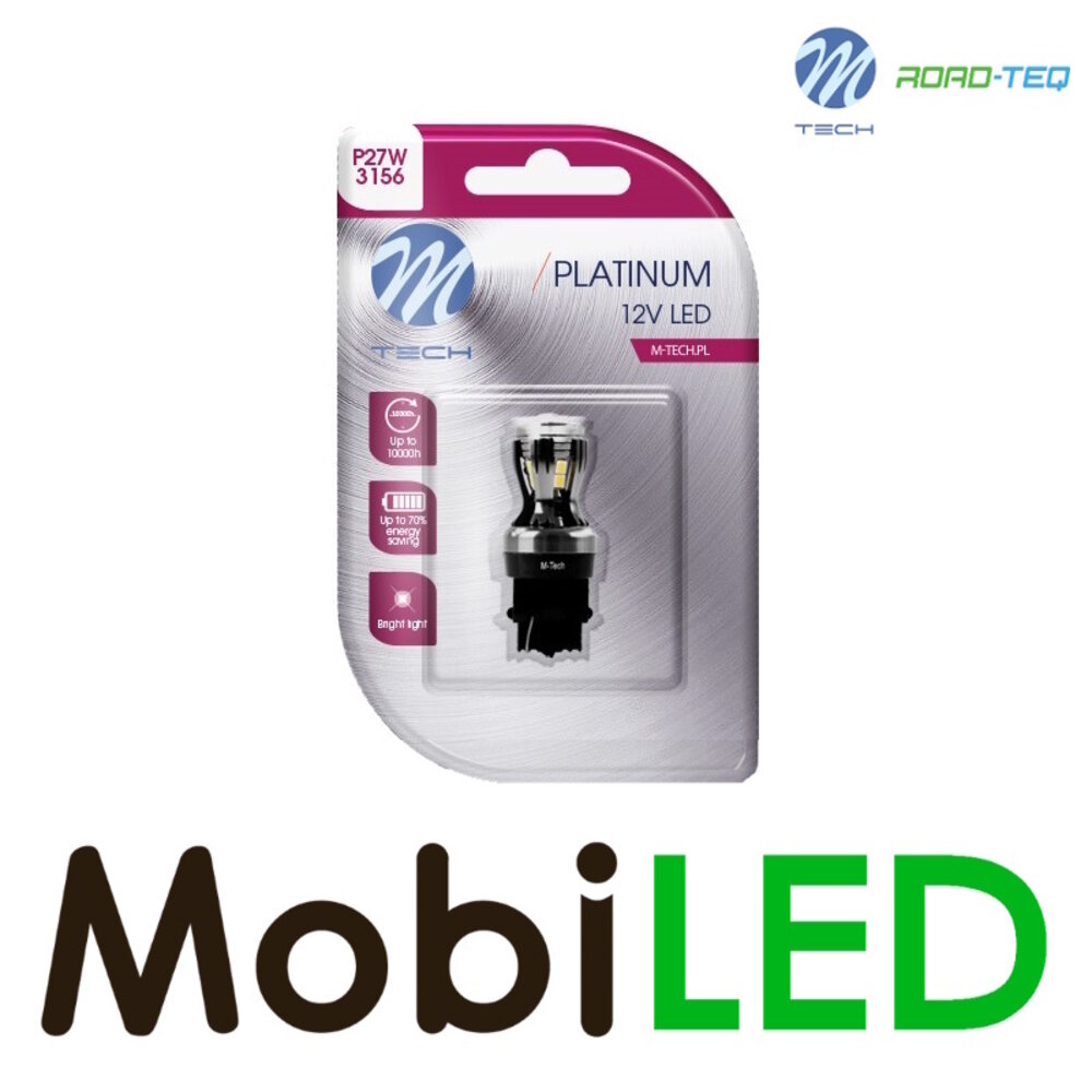 M-Tech M-TECH Blister Platinum LB824W-01B - P27W 3156, 12V 14x2835SMD, CANBUS, Wit
