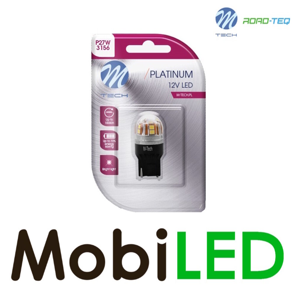 M-Tech M-TECH Blister Platinum LB830W-01B - P27W, 12V 15x2835SMD, CANBUS, Wit M-Tech M-TECH Blister Platinum LB830W-01B - P27W, 12V 15x2835SMD, CANBUS, Wit