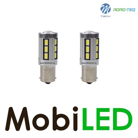 M-Tech M-TECH Blister Premium LB355W - BA15s, 12V 18xSMD5730 LED, CANBUS, Blanc