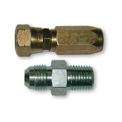 L&S Set van rechte RVS-fittingen flexibele buis - G1/4 BSPP Ø8