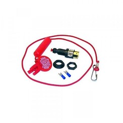 Man overboard switch with cord and float