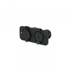 12 V plug - square with quick ring - flush mount - double