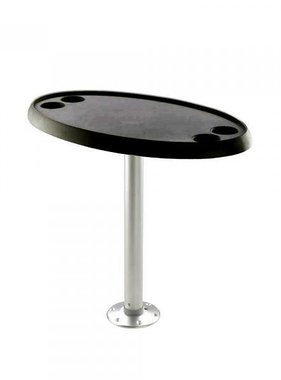 TM Oval black table top - 46 cm * 76 cm.