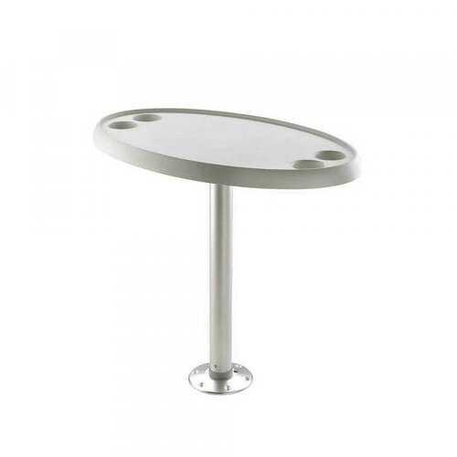 TM Oval – Weiße Tischplatte – 46 cm × 76 cm