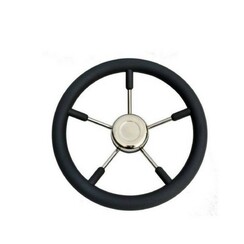 Steering wheel T9B/35 - Black/Stainless steel - Ø 35 cm