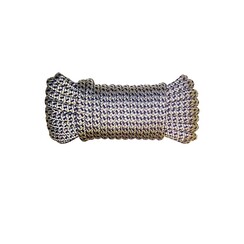 Mooring line - Double braided PP - 12 mm * 12 mtr. Black/White