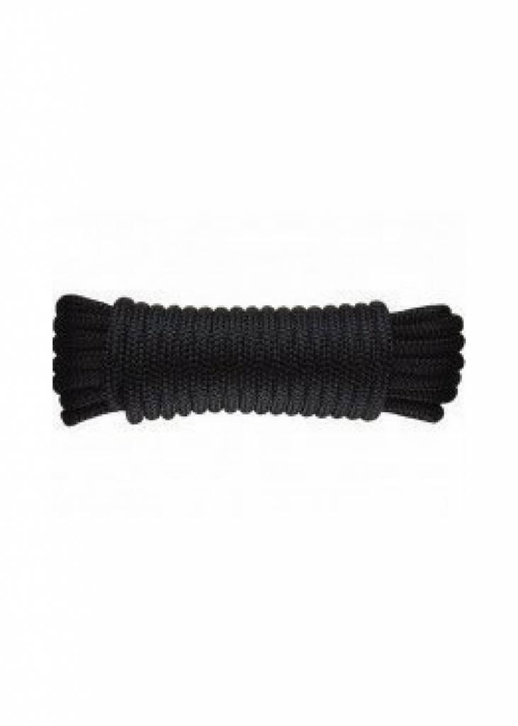 Mooring rope - Double braided Polyester - 8 mm * 4 mtr - Black
