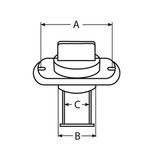 Titan Marine Linsenstecker oval mit Schraubverschluss - Edelstahl - 25,4 mm