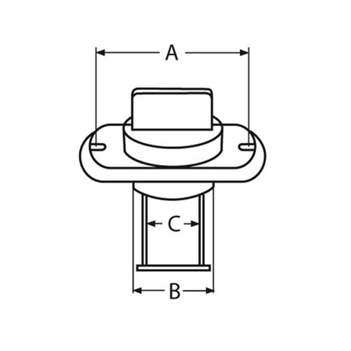 TM Lensplug ovaal met schroefdop - RVS - 25,4 mm