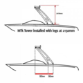 SOT-405 MTK XL Polished and Anodized Forward Facing Wakeboard Tower w/Nav Light