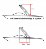 SOT-405 MTK XL Polished and Anodized Forward Facing Wakeboard Tower w/Nav Light