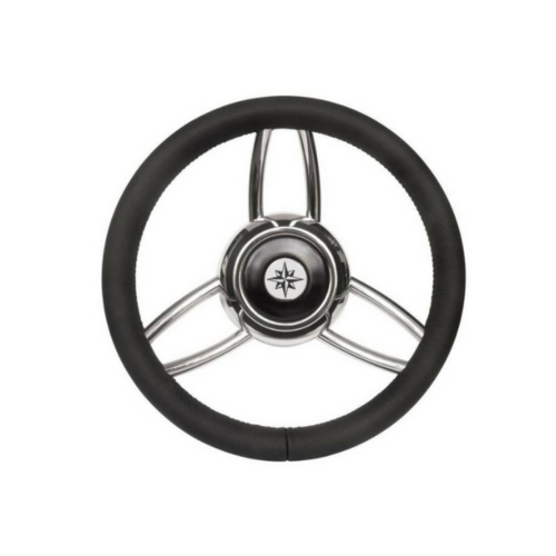 Savoretti Steering wheel T26B/35 - Black - Stainless steel - Ø 35 cm