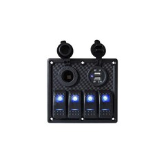 12V/24V LED switch panel with 12V and double USB connection