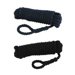 Fender-Schnur - 3-adriges PPM mit gespleißter Öse - Ø 8 mm - 1,5 m - Schwarz (2 Stück)