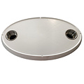Ovale tafelbladset met twee RVS cupholders incl. poot 68,5 CM