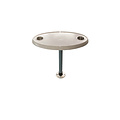 Ovale tafelbladset met twee RVS cupholders incl. poot 68,5 CM