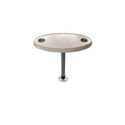 Ovale tafelbladset met twee RVS cupholders incl. poot 68,5 CM