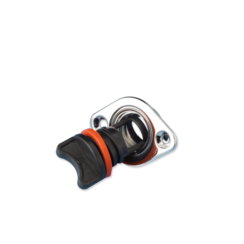 Oval lens plug with plastic cap
