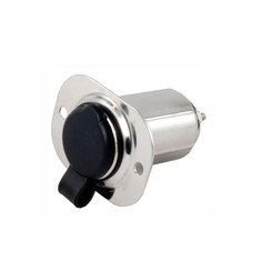 12-V-Stecker, quadratisch mit Schnellverschluss, Unterputzmontage, Edelstahlfront