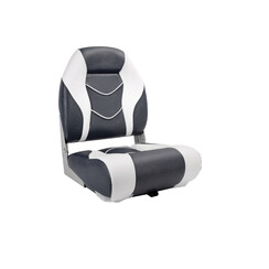 High Back Folding Bootstoel Wit/Steenkool Grijs