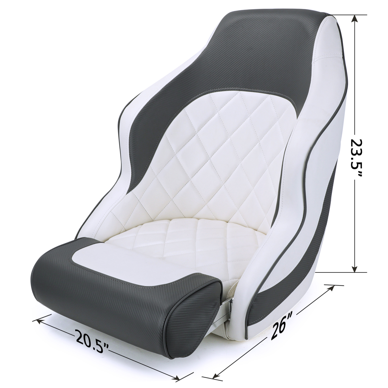 Sport Flip Up Boat Seat White/Charcoal