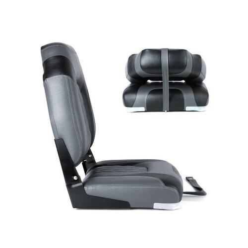 TM High Back Folding Bootstoel Zwart/Steenkool Grijs