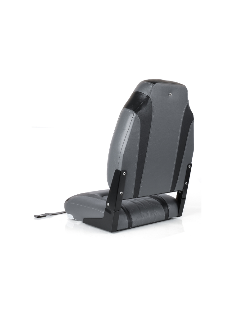 High Back Folding Boat Seat Black/Charcoal