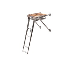 Plattform aus Teakholz mit 3-stufiger Leiter